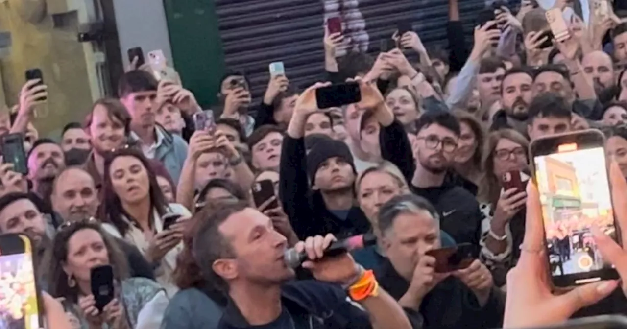 Coldplay on Grafton Street: Chris Martin and co perform new single in pop-up Dublin appearance