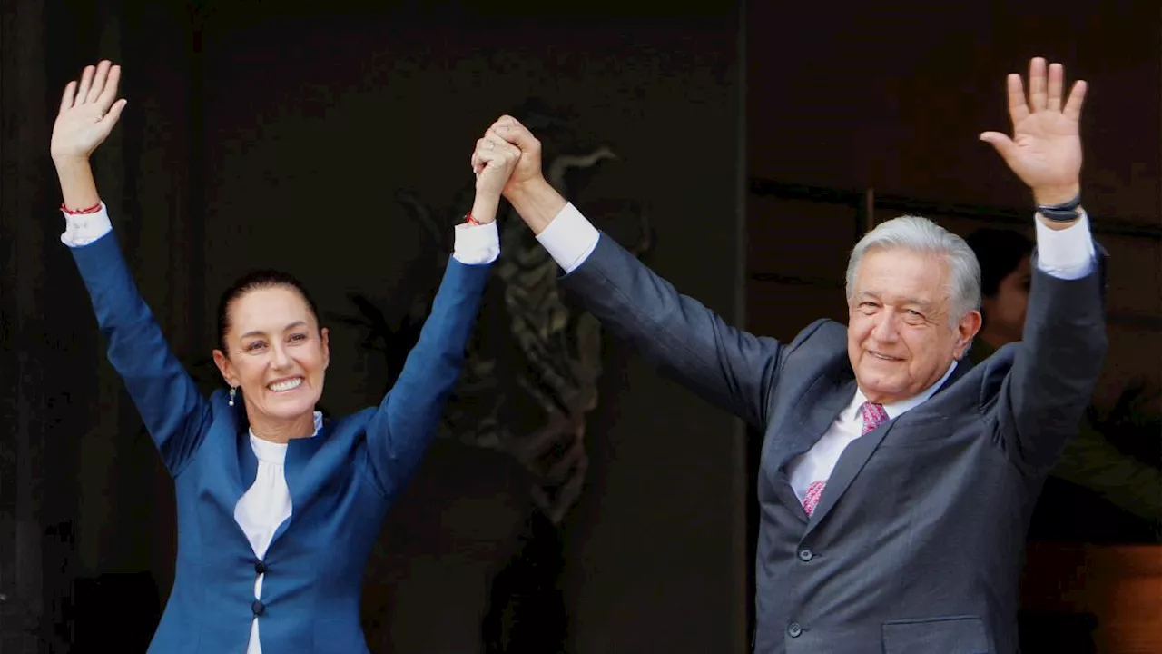 Claudia Sheinbaum y Rogelio Ramírez de la O se reúnen con AMLO en Palacio Nacional