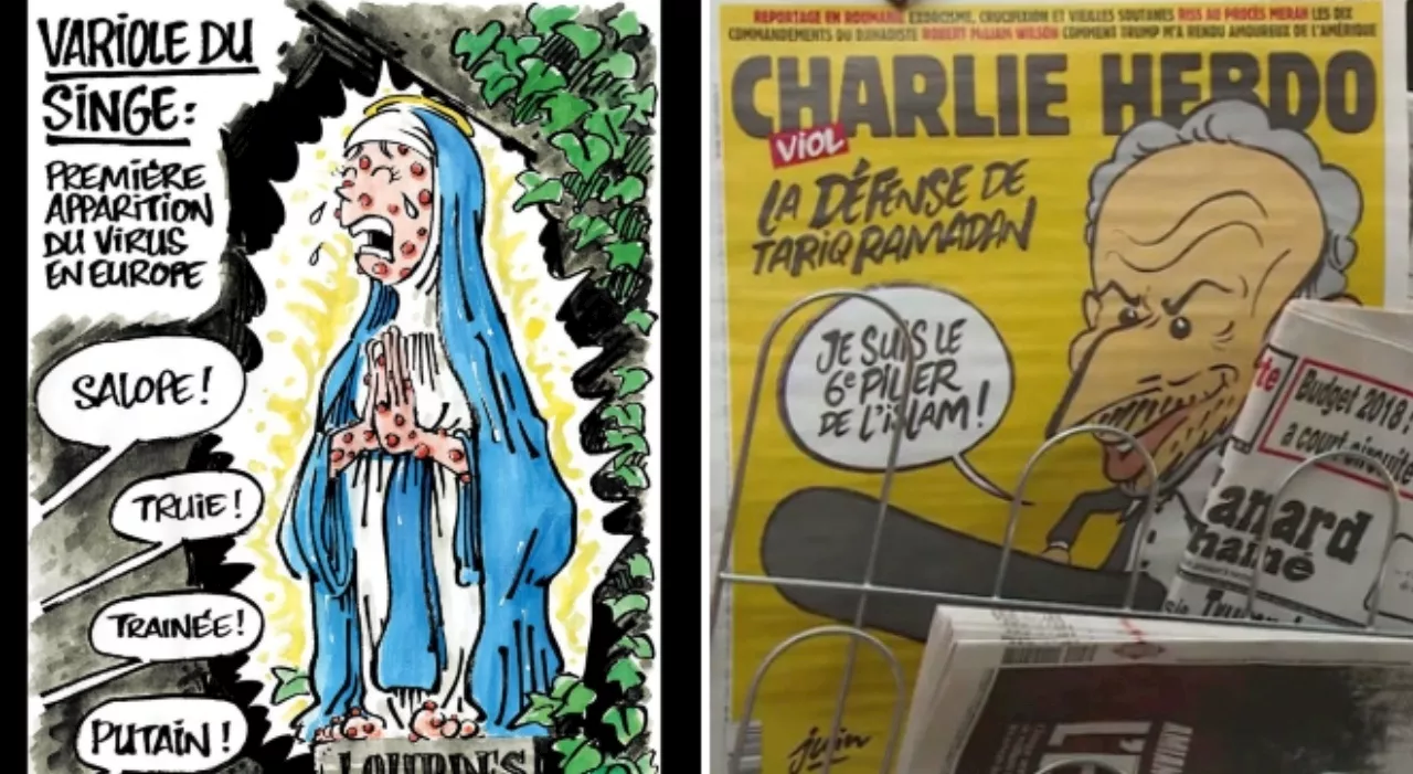 Charlie Hebdo, polemiche per la nuova vignetta: raffigurata la Madonna affetta dal Vaiolo delle scimmie