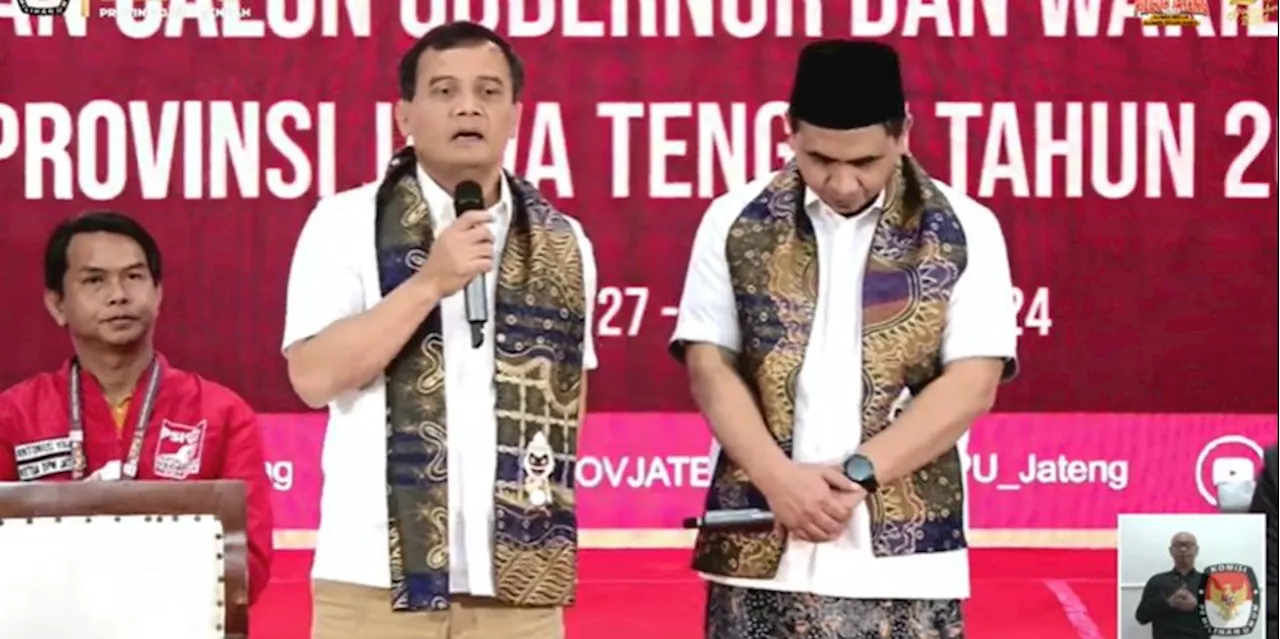 Resmi Daftar ke KPU, Ahmad Luthfi - Taj Yasin Siap Bawa Jateng Lebih Baik