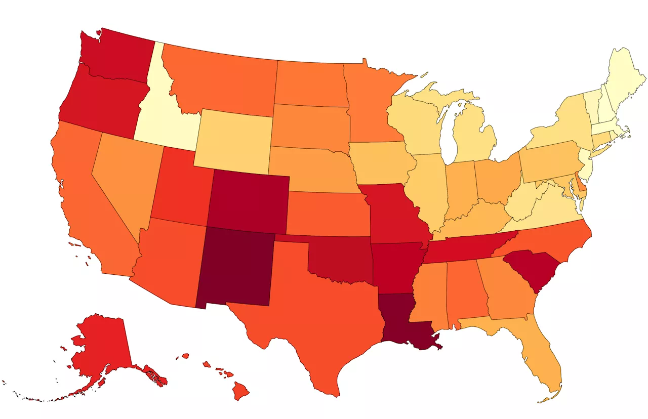 Map Shows Which States Have The Highest Crime Rate