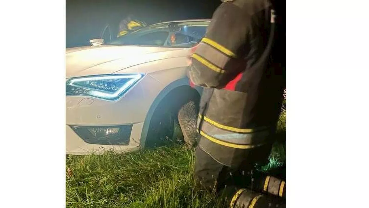 Wild ausgewichen: Auto landete im Graben