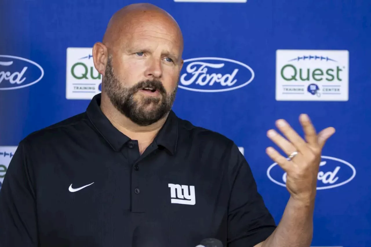 Giants starting offensive linemen practice together for first time this season
