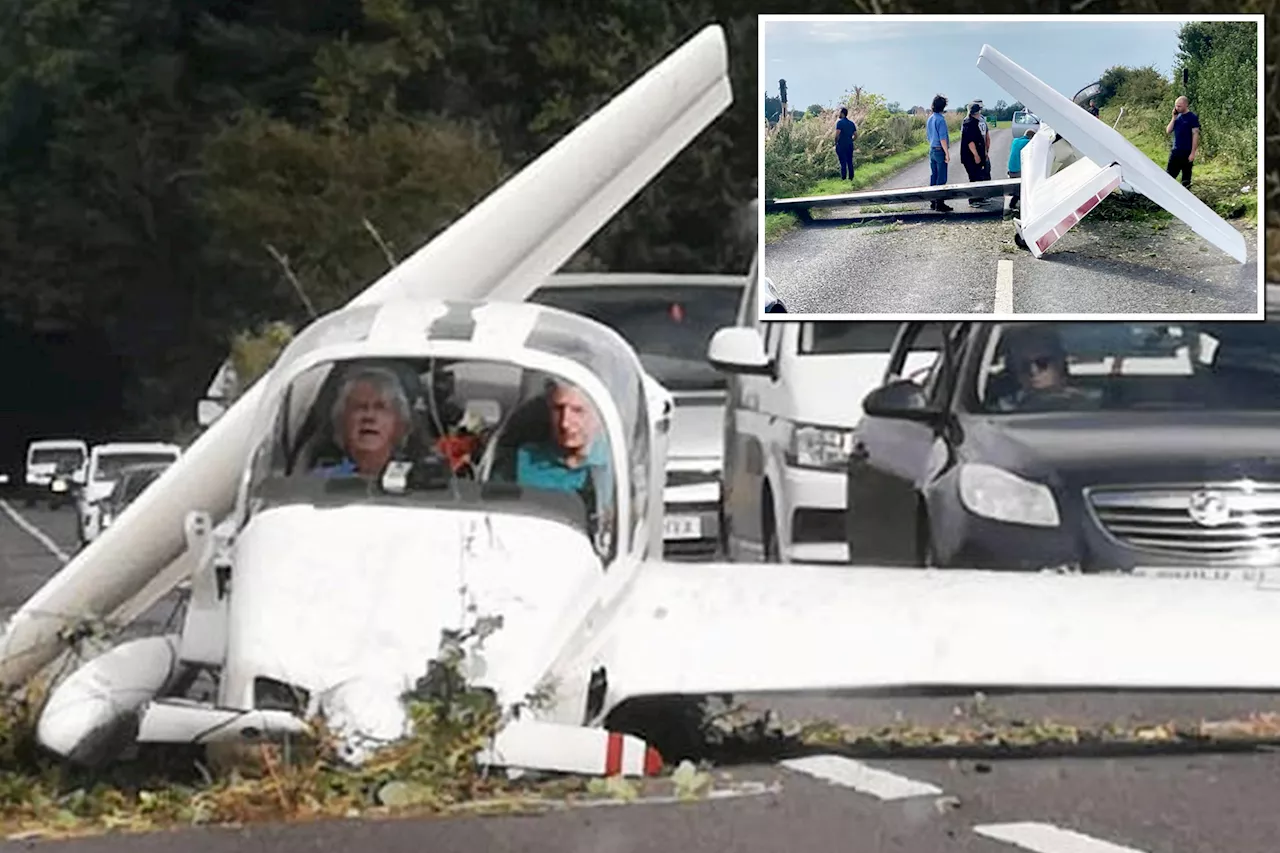 Pilot, passenger miraculously walk away from shocking plane crash on busy road