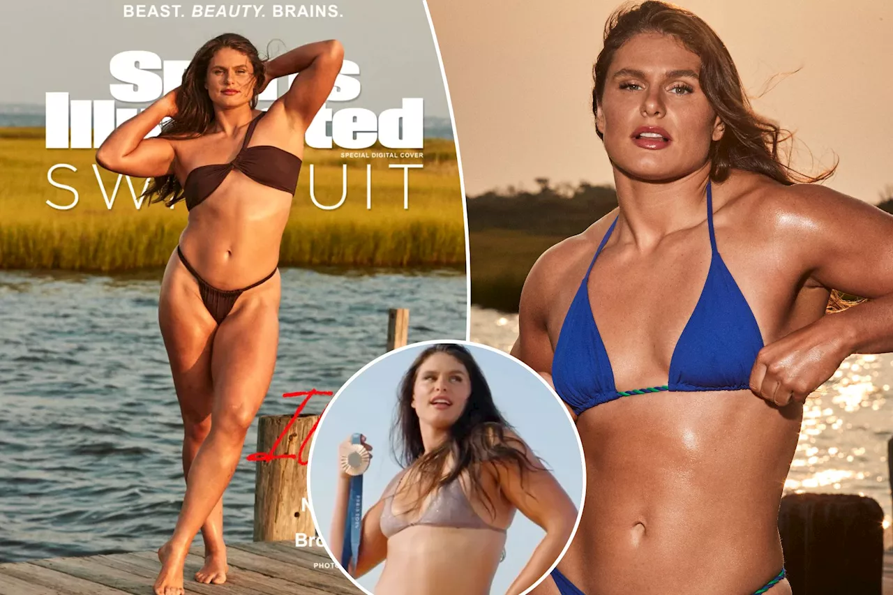 US rugby hero Ilona Maher stars for SI Swimsuit with her Olympic medal