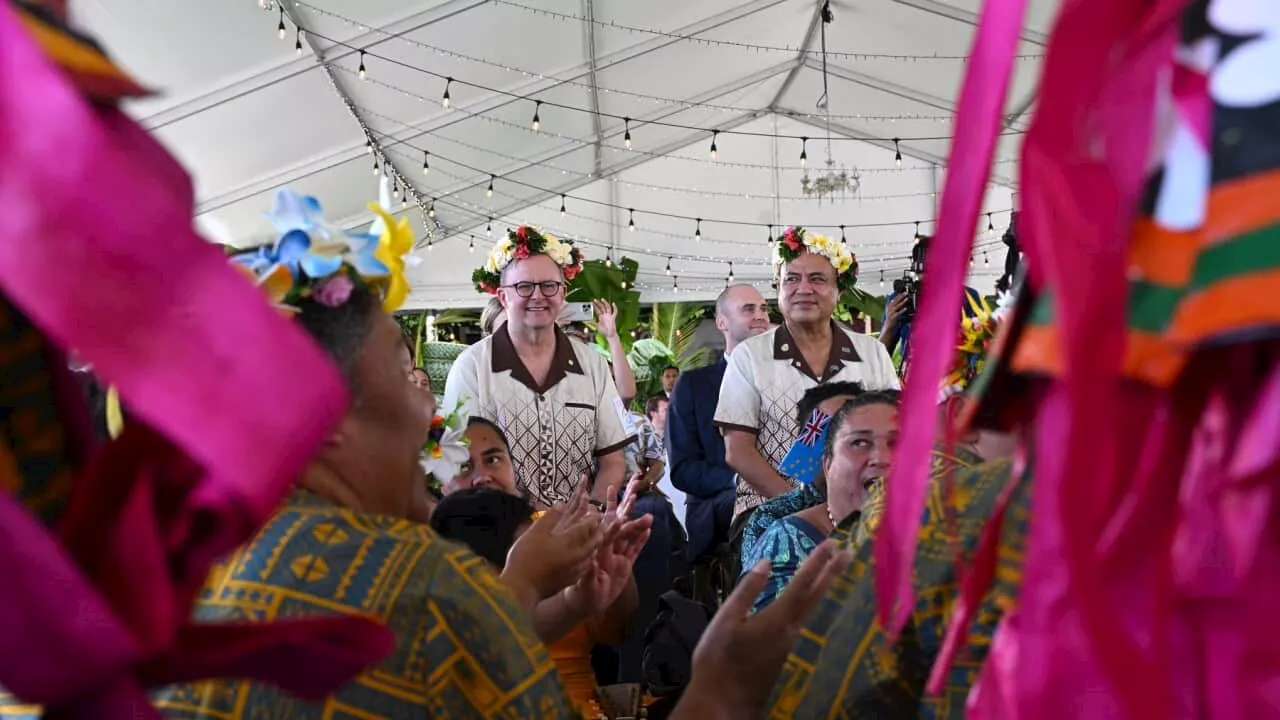 Tuvalu and Australia celebrate climate pact - as Pacific leaders support regional policing deal