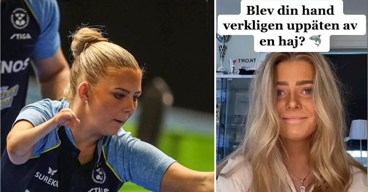 Bordtennis: Bordtennisspelaren Anja Händén om virala hajattack-lögnen: ”Min kompis idé”