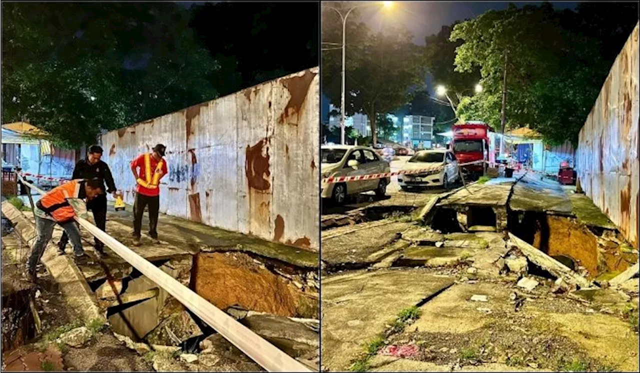 More Holes In KL: Another Sinkhole Near Jalan Masjid India & A Collapsed Drain In Kampung Kerinchi