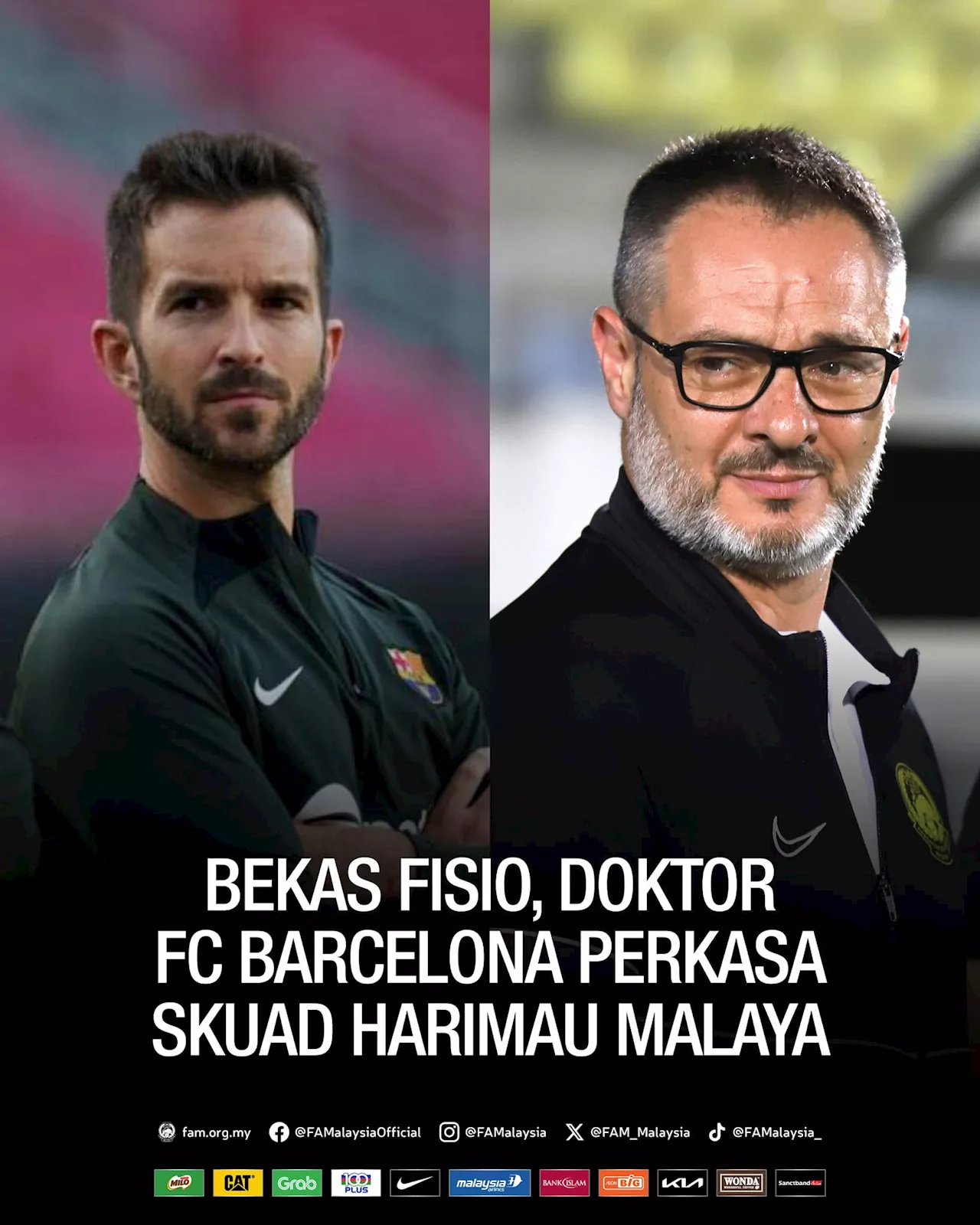 Harimau Malaya dapat sentuhan bekas doktor, fisio Barcelona