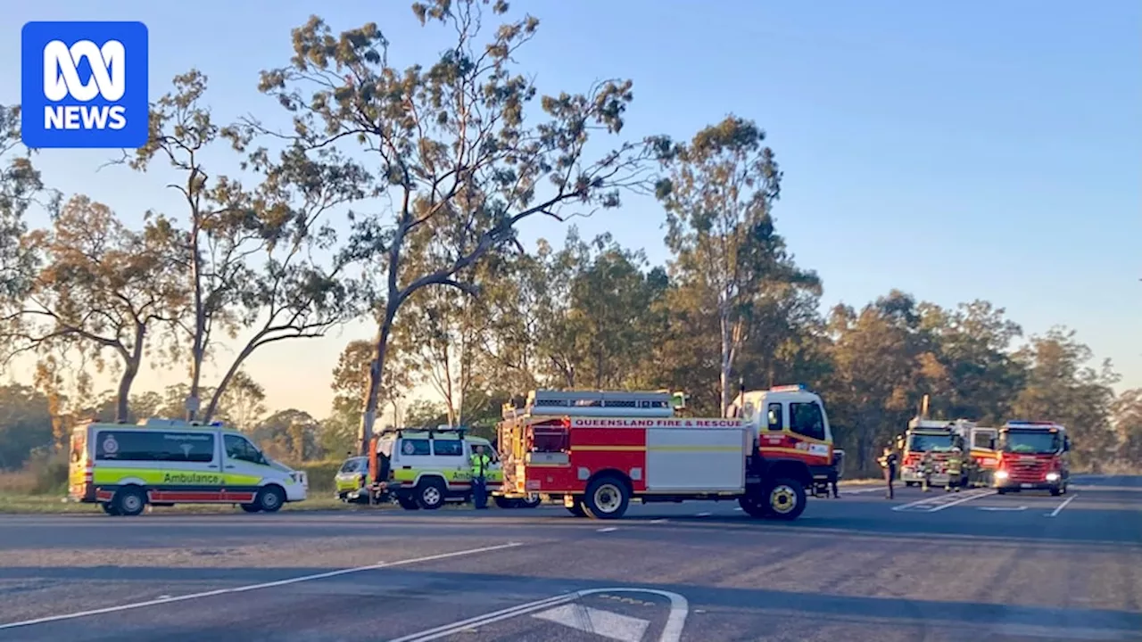 Bruce Highway closed, exclusion zone in place after fiery tanker crash