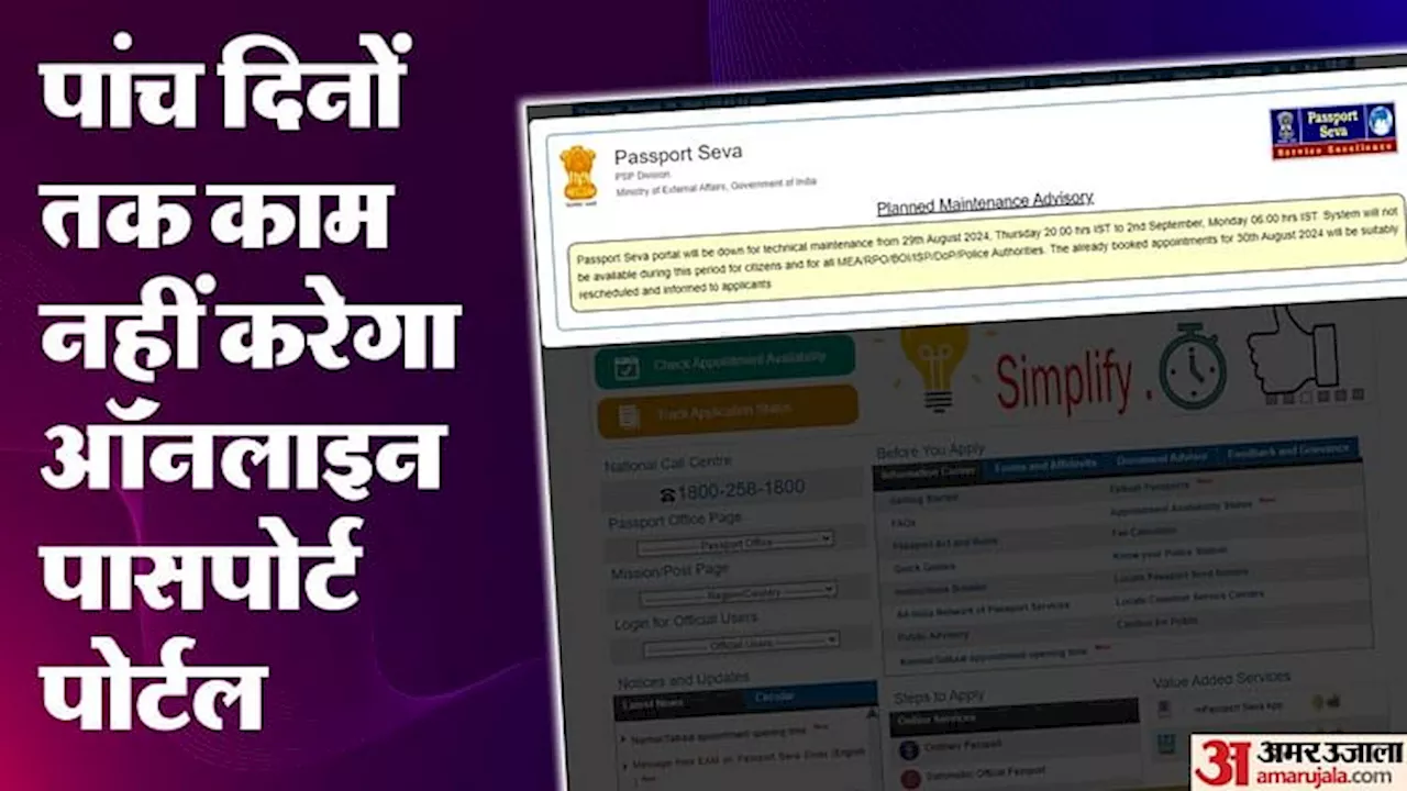 Passport Portal Shut: ऑनलाइन पासपोर्ट पोर्टल पांच दिनों के लिए बंद, सभी अपॉइंटमेंट फिर से शेड्यूल किए जाएंगे