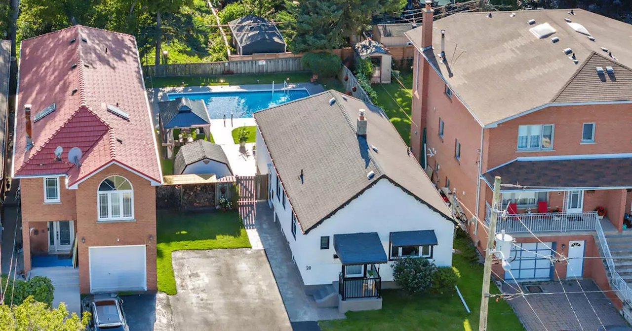 Cute detached Toronto house with a backyard pool is selling for under $1 million