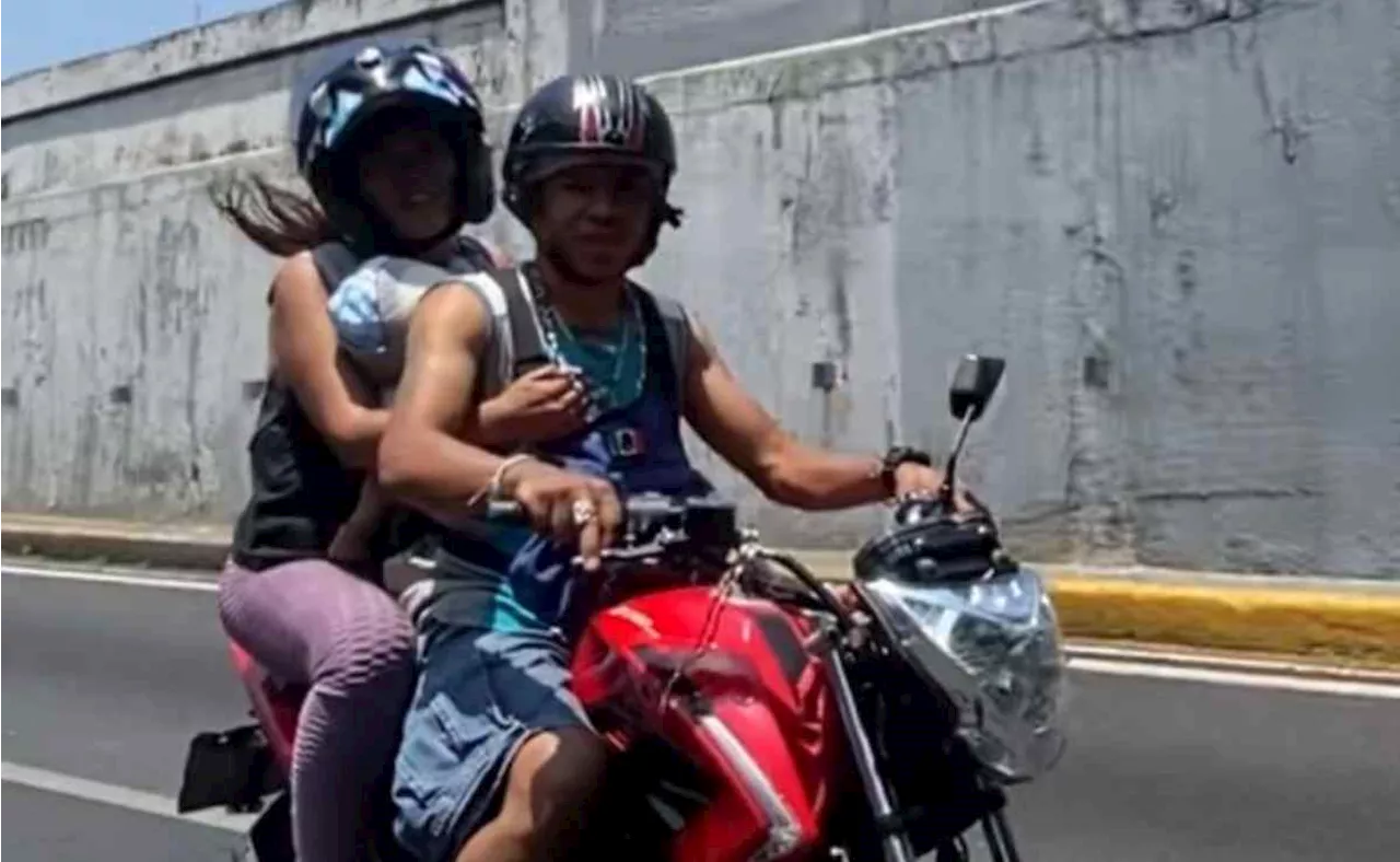 VIDEO: Captan a pareja de motociclistas circulando con bebé en brazos sobre Viaducto