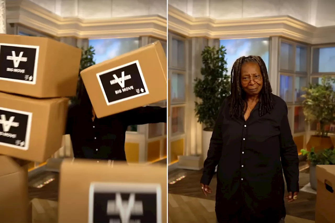 Watch Whoopi Goldberg burst through wall of boxes in The View preview teasing new studio