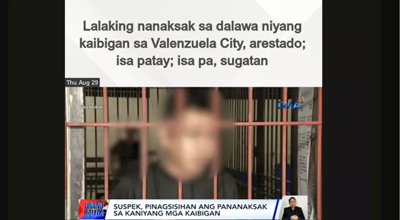 Lalaki, huli nang saksakin sa inuman ang dalawa niyang kaibigan; 1 patay, 1 sugatan