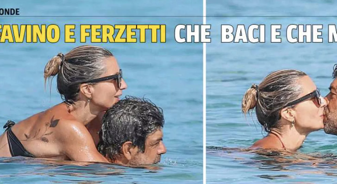 Pierfrancesco Favino con la compagna Anna Ferzetti a Formentera. Tenerezze in acqua, e l'attore mette in mostr