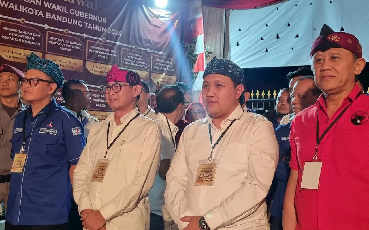 Hari Terakhir Pendaftaran Pilkada 2024, Dandan Riza-Arif Wijaya Daftar ke KPU Bandung Malam-Malam