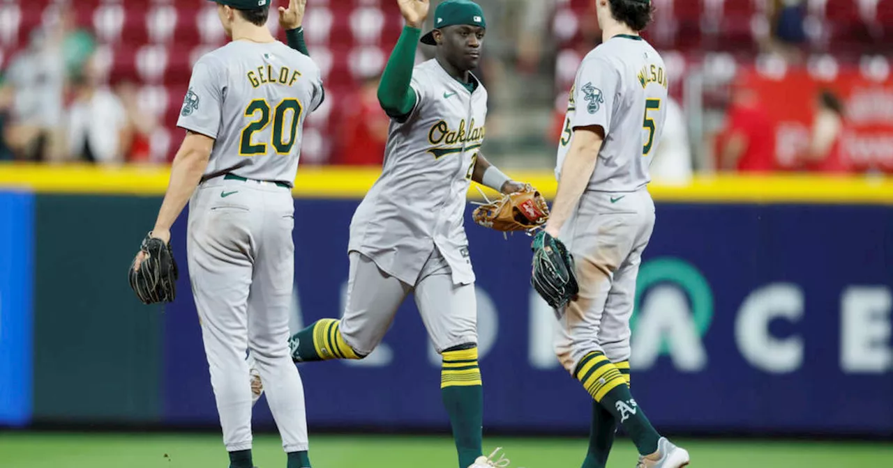 Seth Brown homers twice, Oakland A's outslug Reds 9-6