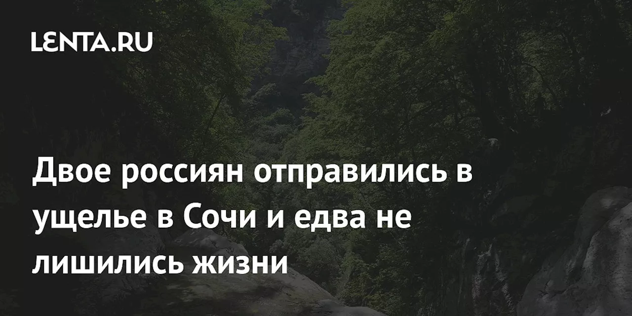 Двое россиян отправились в ущелье в Сочи и едва не лишились жизни