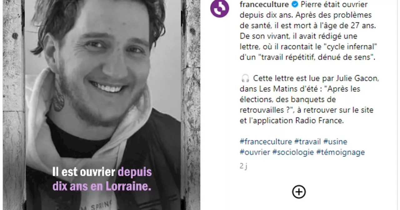 France Culture a-t-elle retiré les références marxistes de la lettre d’un jeune ouvrier décédé ?