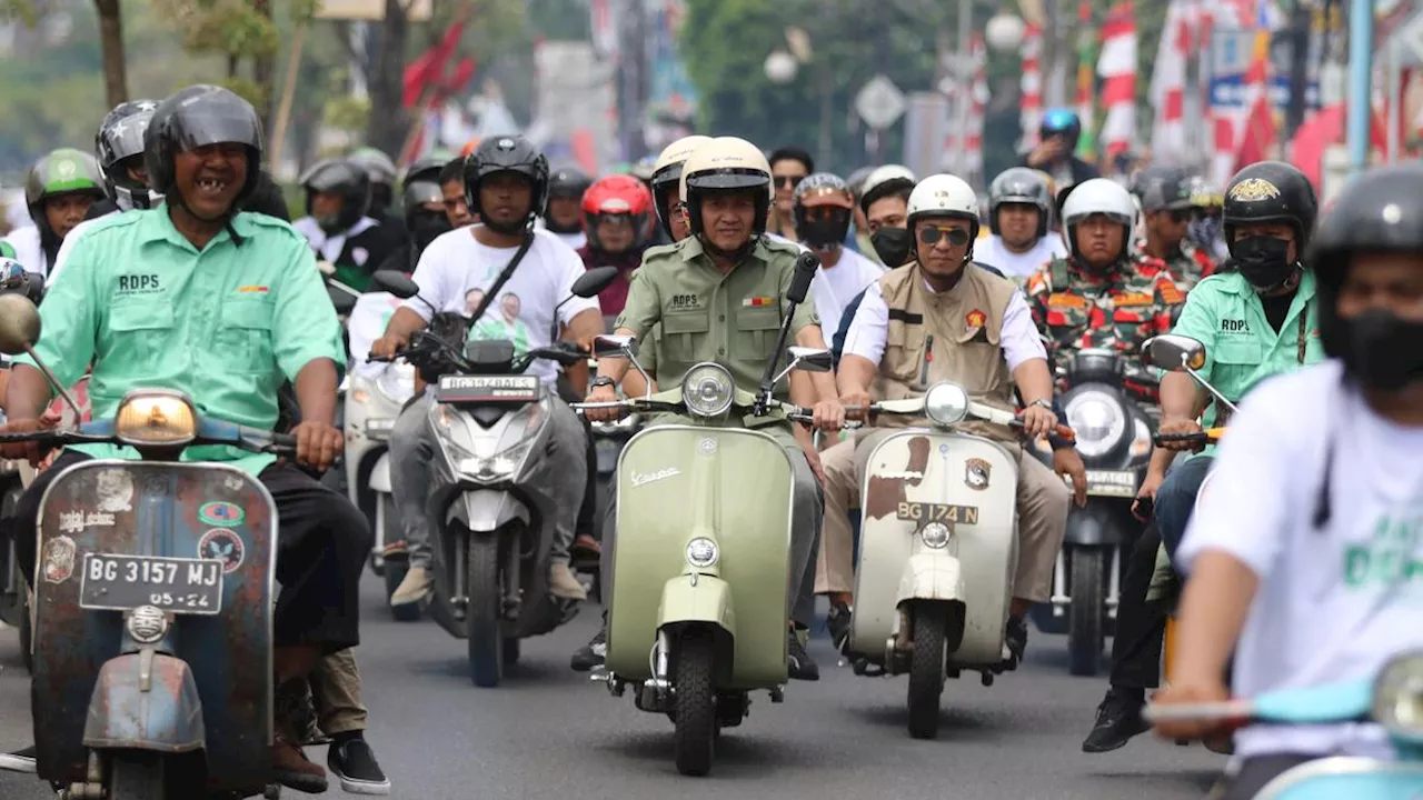 Sepeda, Kuda, hingga Vespa Jadi Kendaraan 3 Bakal Calon Wali Kota Palembang Mendaftarkan Diri ke KPU