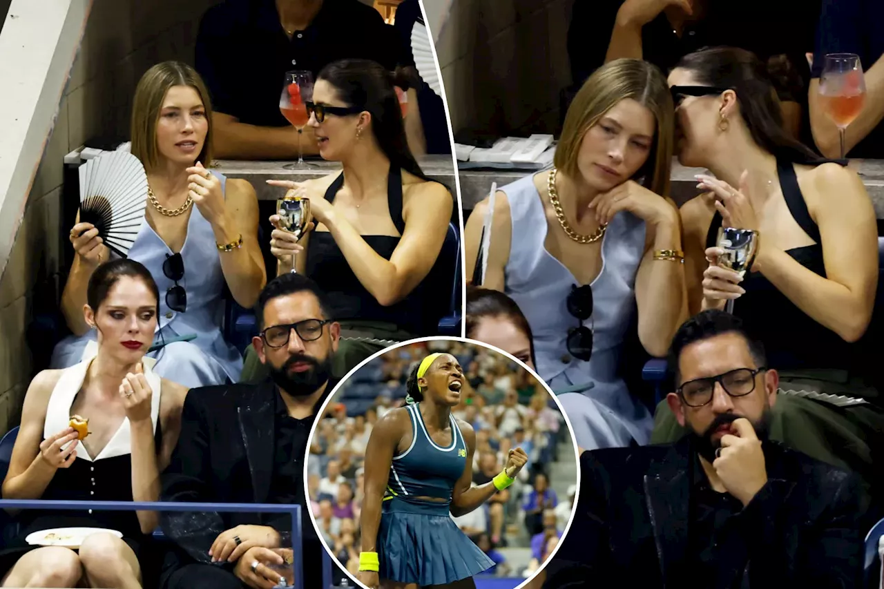 Jessica Biel, Coco Rocha attend celebrity-filled Coco Gauff US Open match