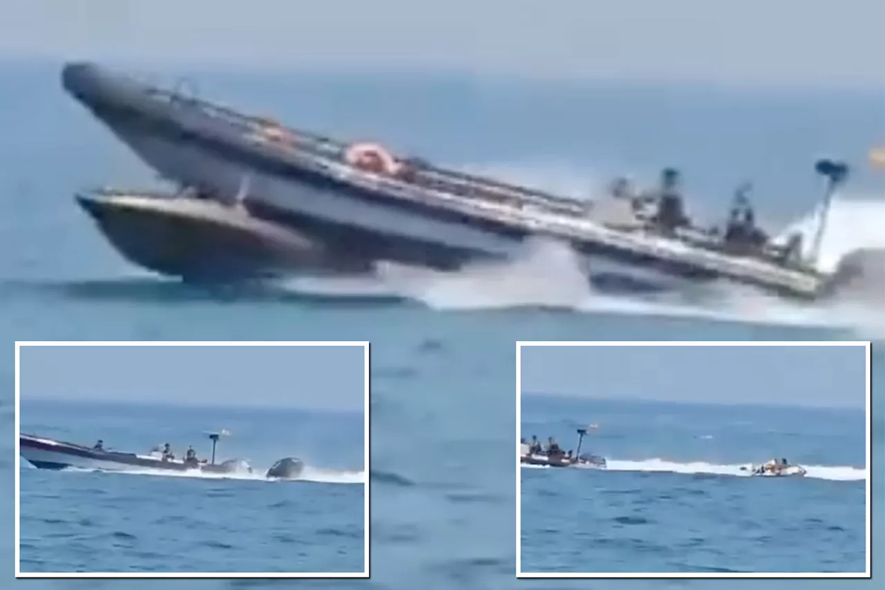 Shocking video shows police boat crashing over inflatable boat carrying migrants