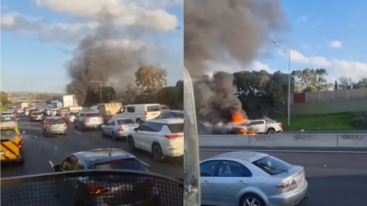 Major Melbourne freeway plunged into chaos after car explosion