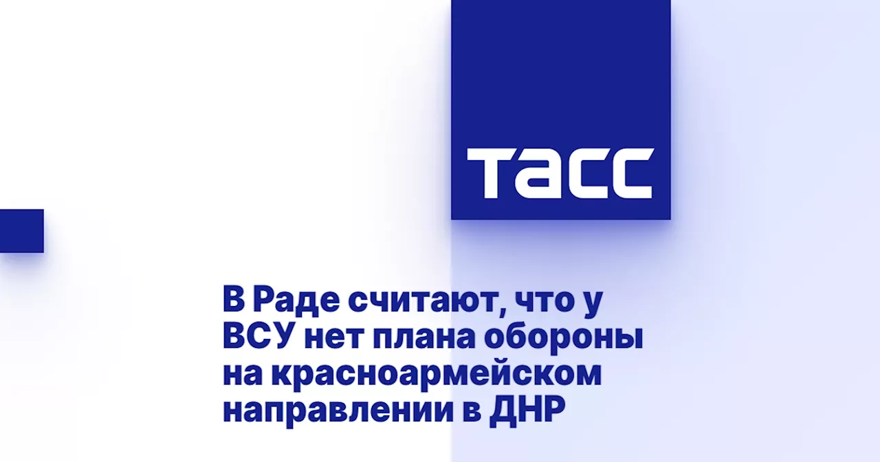 В Раде считают, что у ВСУ нет плана обороны на красноармейском направлении в ДНР