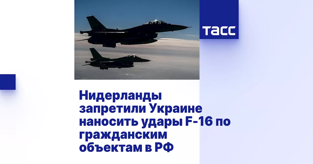 Нидерланды запретили Украине наносить удары F-16 по гражданским объектам в РФ