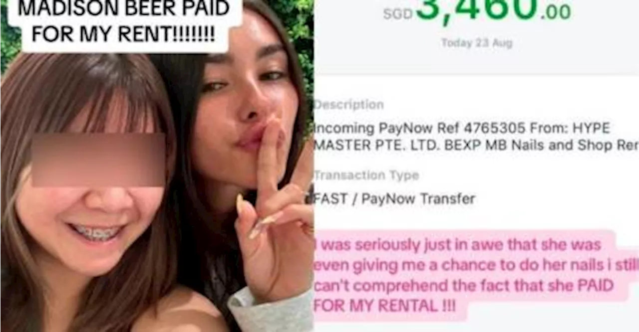 US singer Madison Beer helps pay for SG woman’s RM11k salon rent