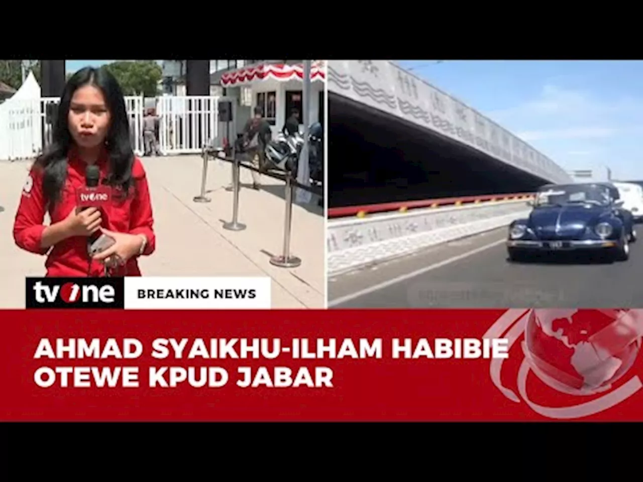 Ahmad Syaikhu-Ilham Habibie OTW KPUD Pakai Mobil Klasik