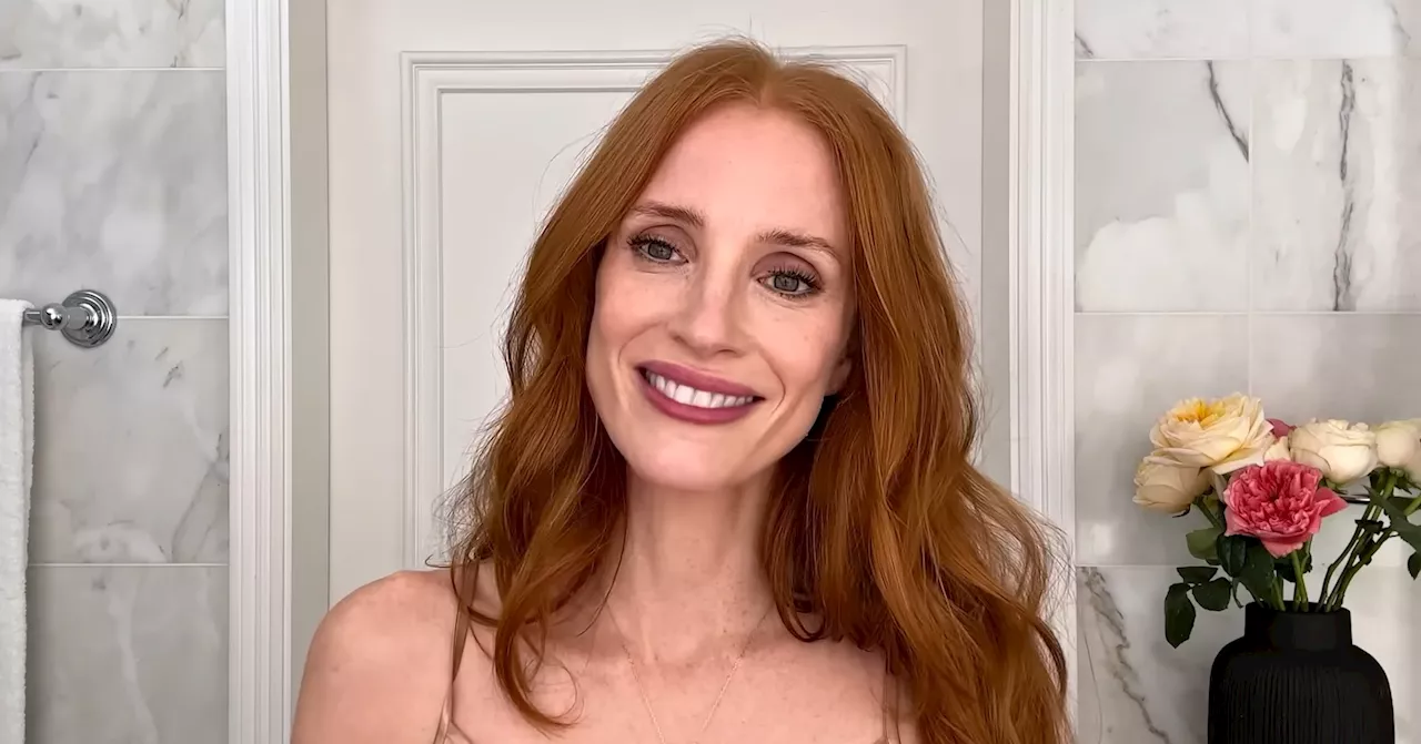 Jessica Chastain Shows Her Glam Routine and Growing Gray Roots