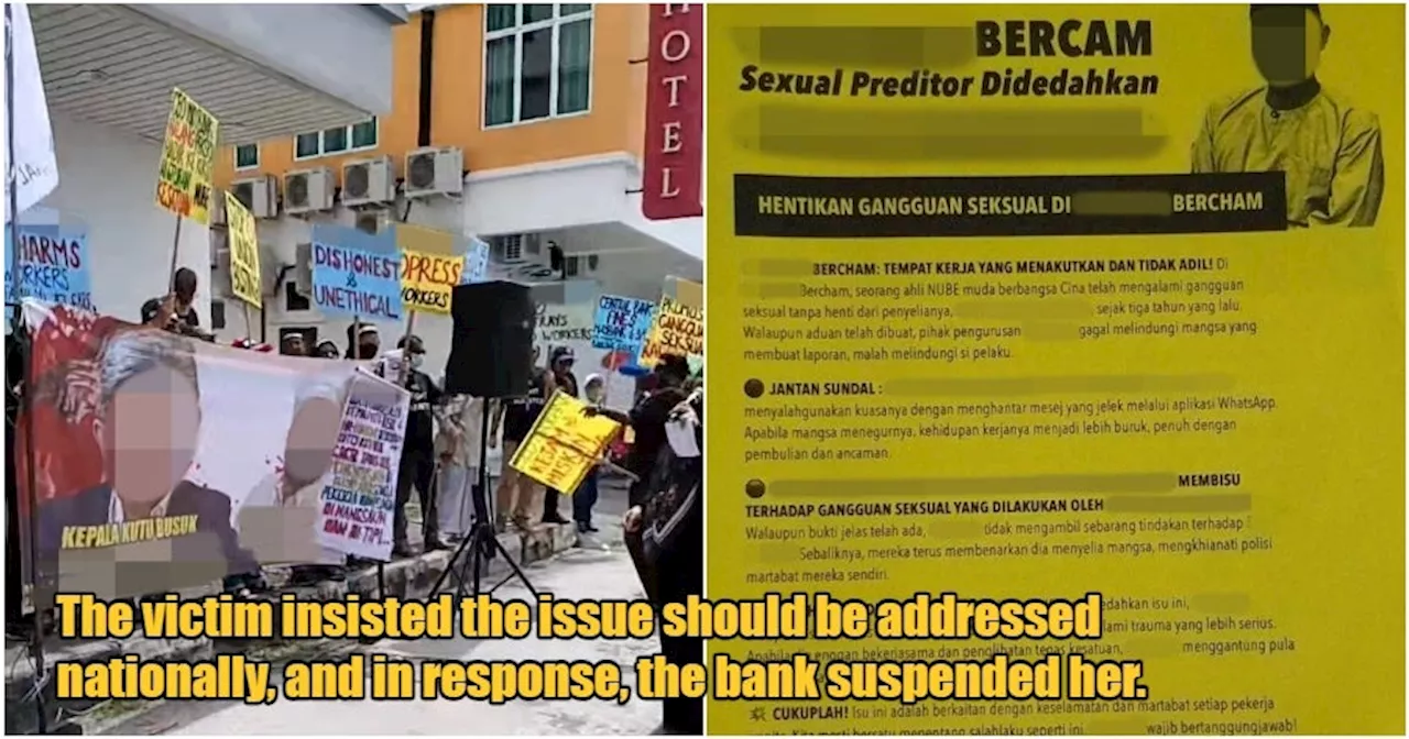 M’sians Protest Outside Ipoh Bank After Worker Who Was Harassed by Supervisor for 3 Years Gets Suspended