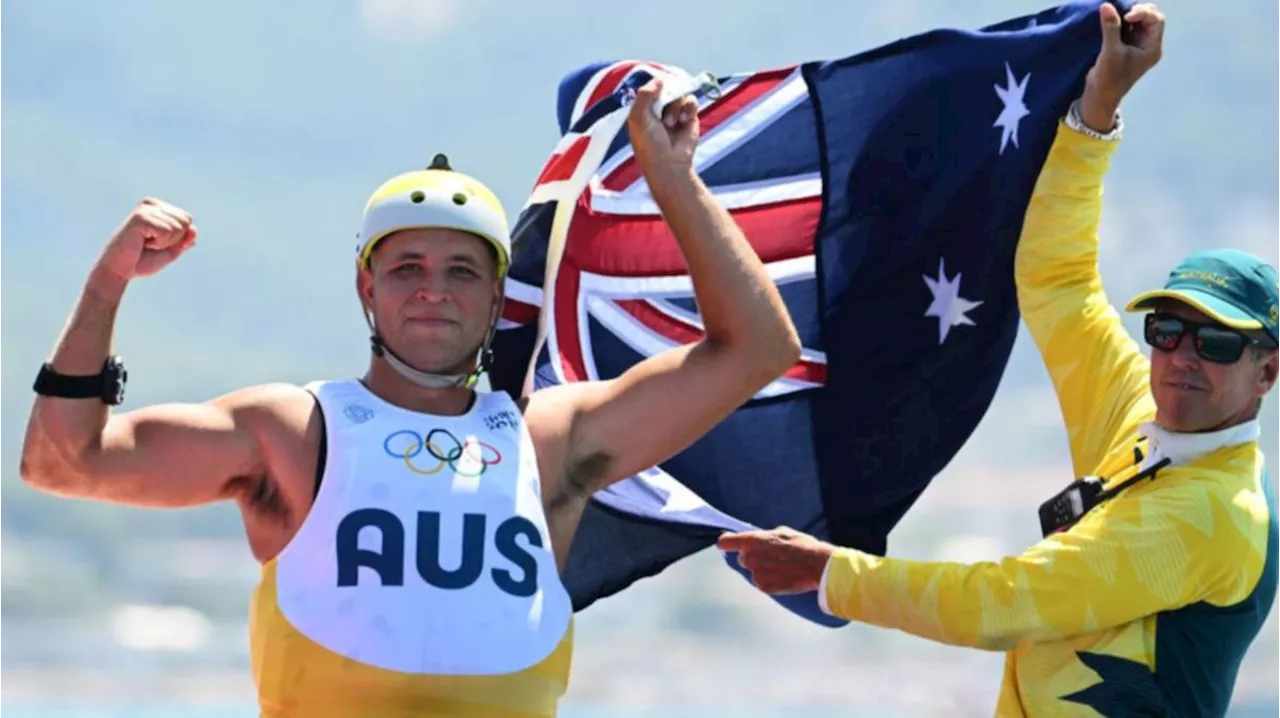 Young Aussie Grae Morris claims wind-surfing medal in 30-year first