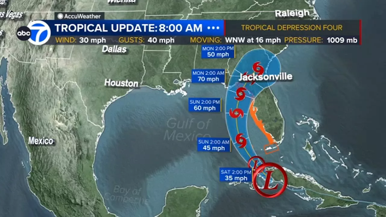 Forecasters expect depression to become Tropical Storm Debby as it nears Florida's Gulf Coast