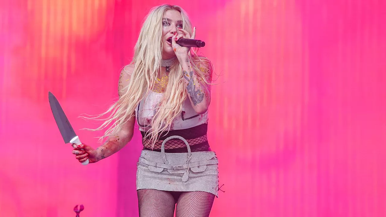 Kesha claims she 'didn't know' she was performing with a 'real butcher knife' during Lollapalooza...