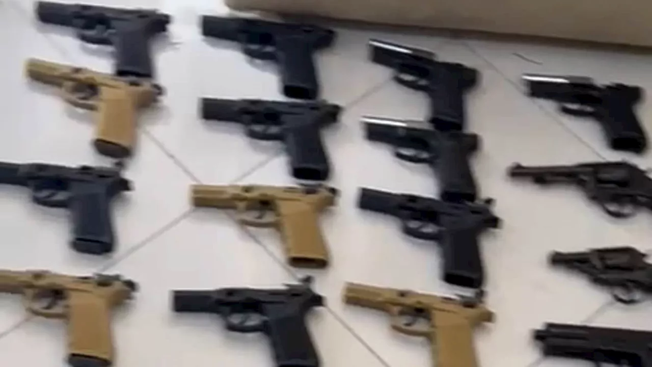 Terrifying arsenal of firearms destined for Albanian gangs waging turf wars in Britain are seized in...