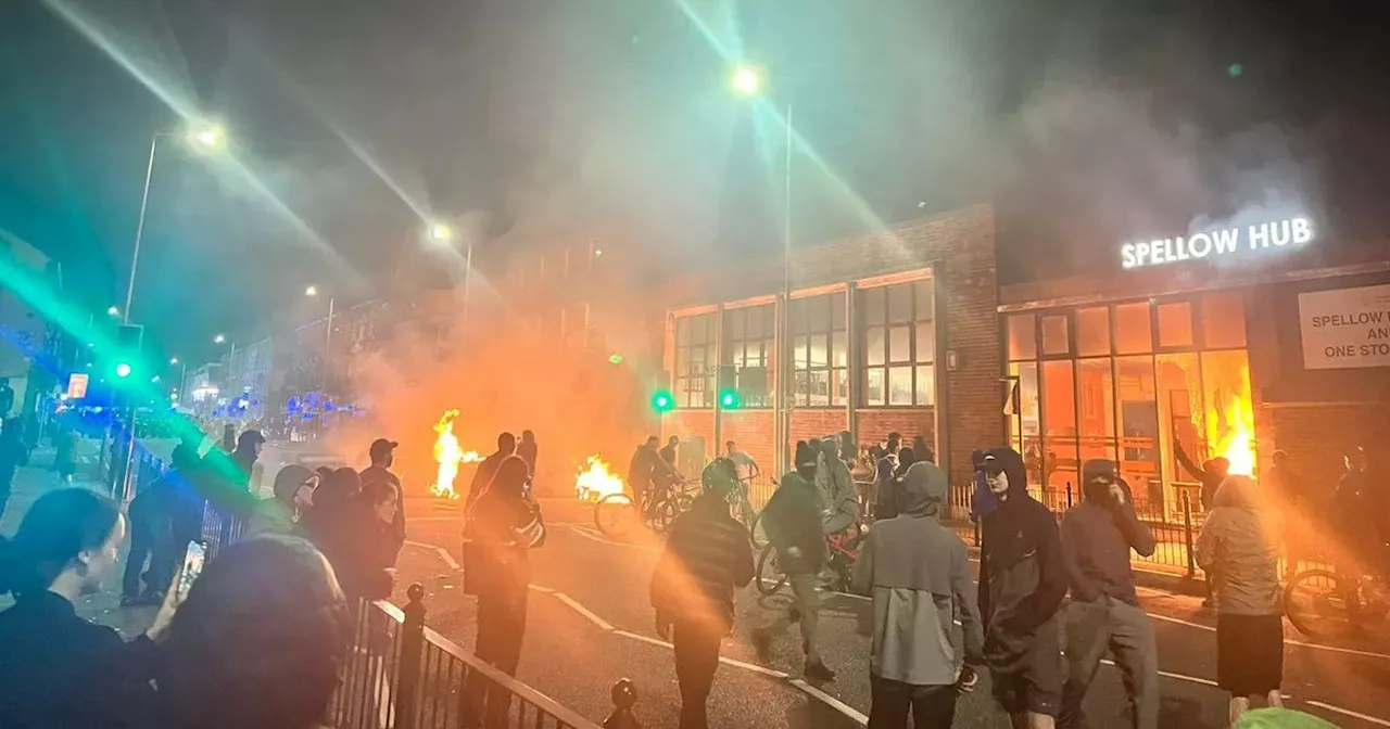 Fire at library building as serious violent disorder goes on in Liverpool