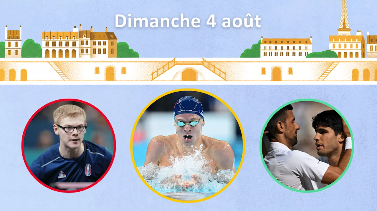 Programme des JO 2024 : 100 mètres hommes, choc Djokovic-Alcaraz, Marchand encore en or ? Les rendez-vous olym