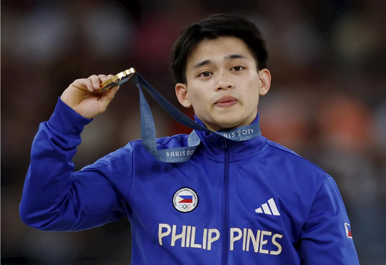 Carlos Yulo dedicates Olympic gold to Filipinos