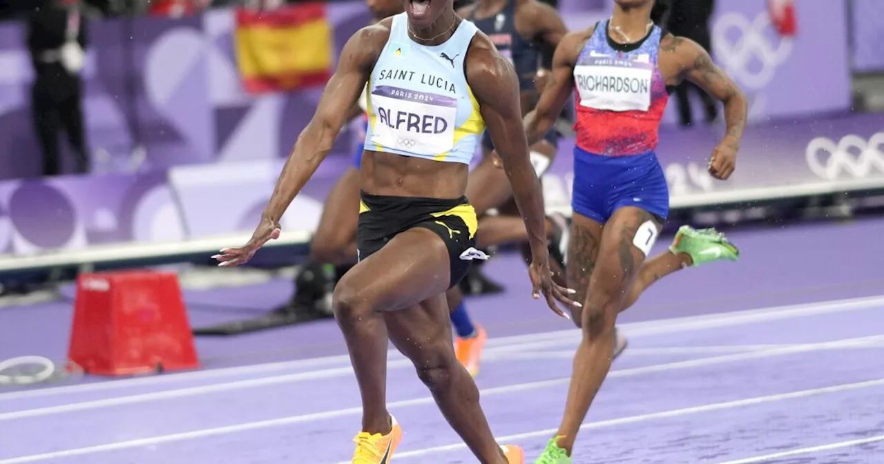 Julien Alfred stuns Sha'Carri Richardson in 100m to win St. Lucia's 1st Olympic gold