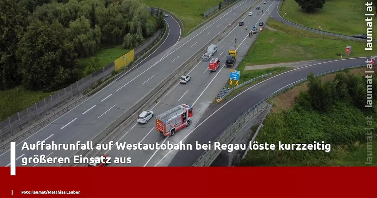 Auffahrunfall auf Westautobahn bei Regau löste kurzzeitig größeren Einsatz aus