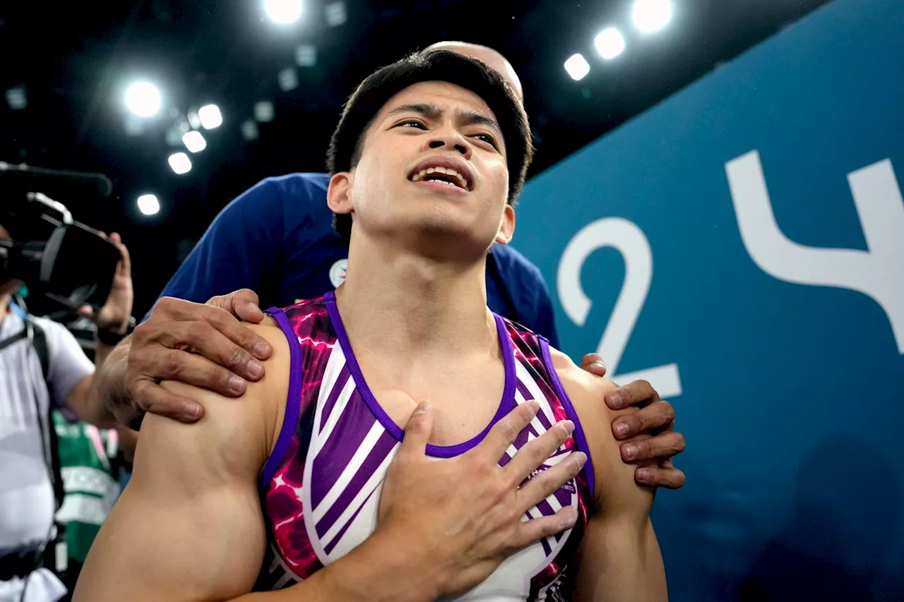 Carlos Yulo delivers Philippines' first Paris Olympics gold after ruling floor exercise