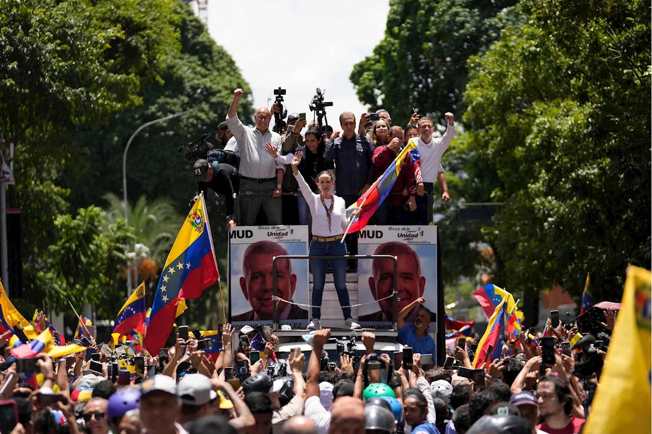 Opposition leader joins rally calling for Venezuela presidential election results to be overturned