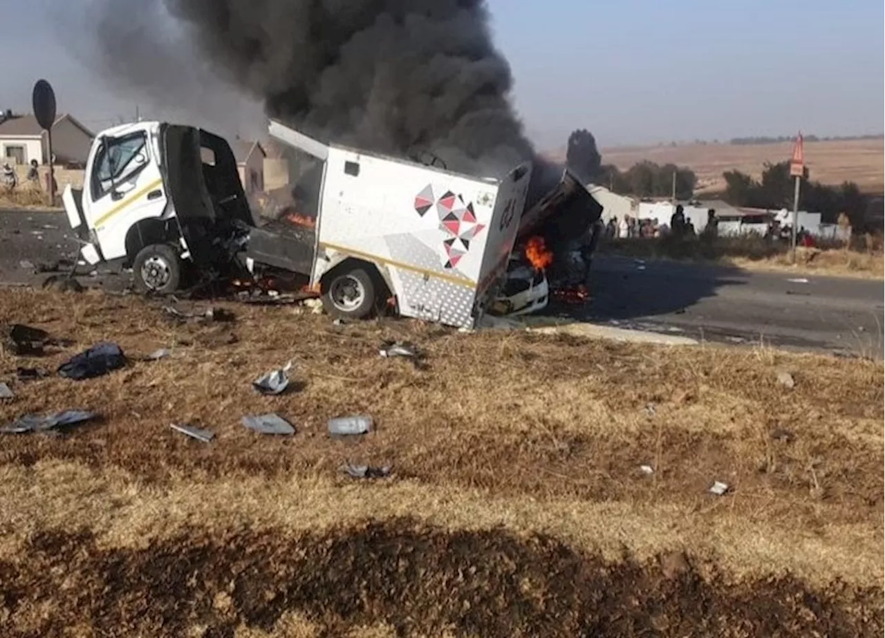 Daring daylight robbery: Cash van bombed in Kagiso, suspects flee with cash