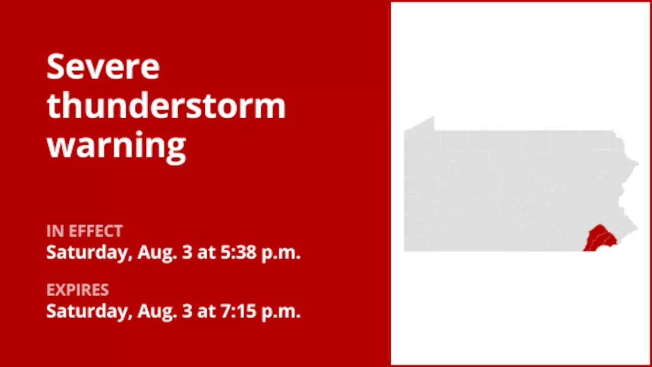 Quarter-sized hail and damaging winds forecast with thunderstorms in Chester and Delaware counties Saturday