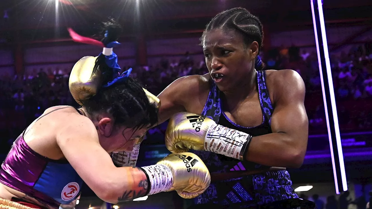 Caroline Dubois knocks down Maira Moneo as she claims WBC interim lightweight championship