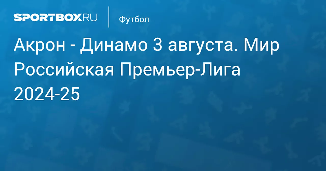  Динамо 3 августа. Мир Российская Премьер-Лига 2024-25. Протокол матча