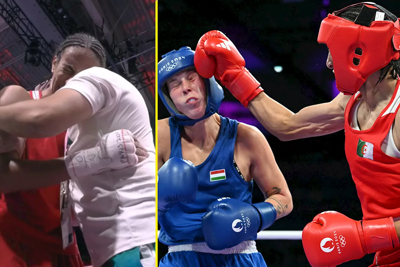 Imane Khelif breaks down in tears after dominating opponent in Olympic quarter-final fight...